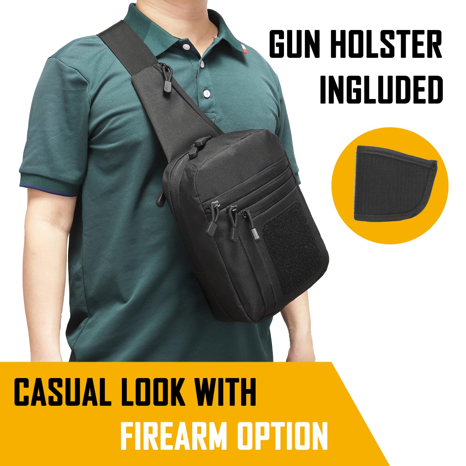 Appendix Carry Edc - حقيبة كروس مخفية للرجال، حقيبة حبال